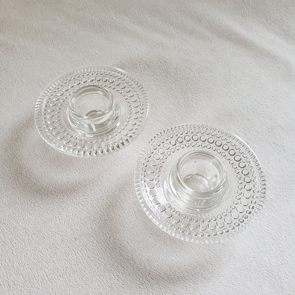 Vintage Nuutajärvi Notsjo Kastehelmi Candleholders